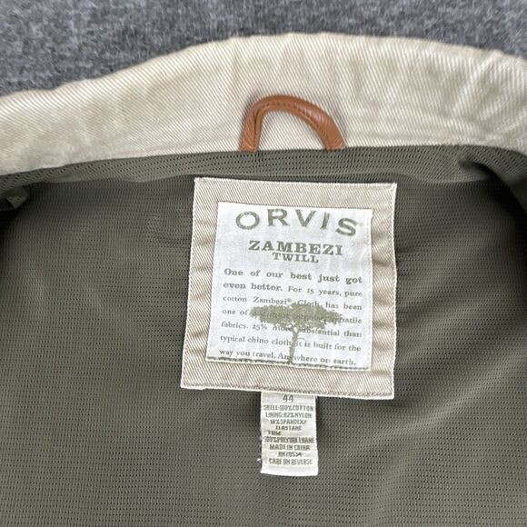 Orvis Zambezi Jacket Twill Safari Fishing Hunting Blazer Chore Coat Men Sz 44R - Picture 3 of 13